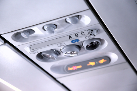 Light and air conditioning in the planeの写真素材