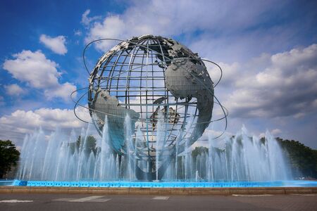 New York, USA â August 25, 2018:  The Unisphere World at Flushing Meadow Park in Flushing, Corona Park, New York, United States of Americaのeditorial素材