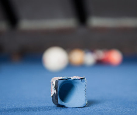 Billiard balls / A Vintage style photo from a billiard balls in a pool table. Noise added for a film...