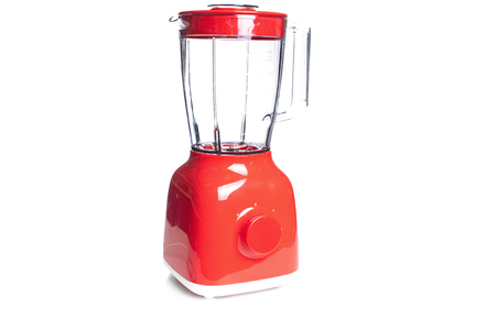 Red Electric Blender Angled isolated on white with a clipping path..の写真素材