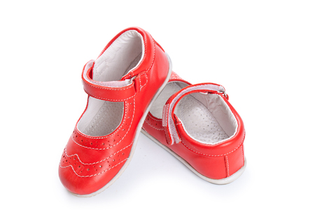 Shoes for kids isolated over a white background.の写真素材