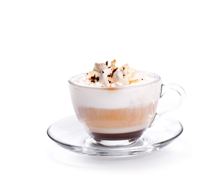 A Latte Coffee Isoalted coffee cup on whiteの写真素材