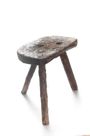 Chair stool wooden with three legs,tripod.の写真素材