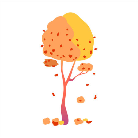 Seasons, trees in different periods. Vector illustration, concept of change of seasons. Spring Summer Autumn Winter.のイラスト素材