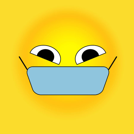 Smile, stickers with emotions. Vector illustration for printing on clothes, fabrics, wallpapers.のイラスト素材