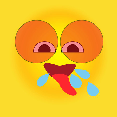 Smile, stickers with emotions. Vector illustration for printing on clothes, fabrics, wallpapers.のイラスト素材