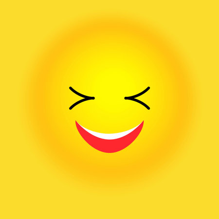Smile, stickers with emotions. Vector illustration for printing on clothes, fabrics, wallpapers.のイラスト素材