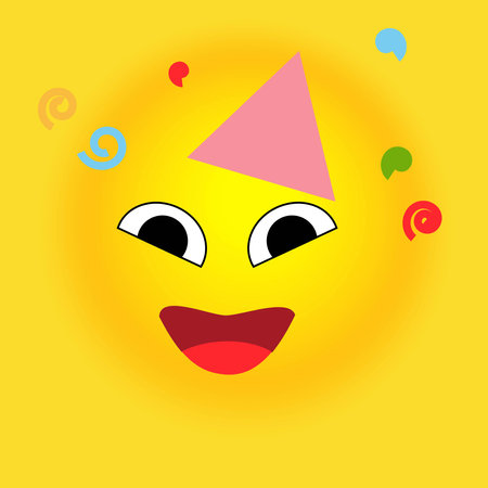 Smile, stickers with emotions. Vector illustration for printing on clothes, fabrics, wallpapers.のイラスト素材