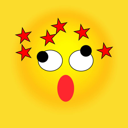 Smile, stickers with emotions. Vector illustration for printing on clothes, fabrics, wallpapers.のイラスト素材