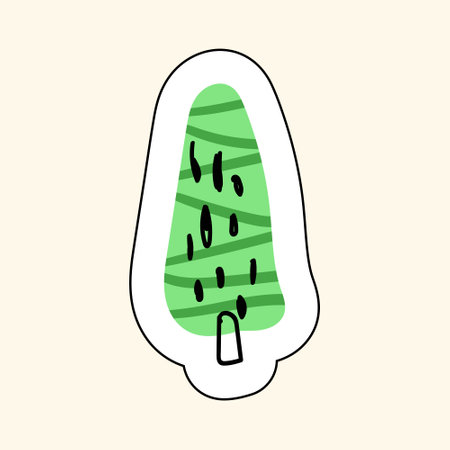 Sticker Of Blue Green On A Beige Background, Sketch for printing on childrens products, posters, fabric, wallpaper. Vector illustrationのイラスト素材