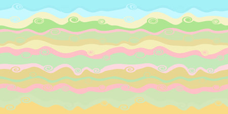 Colorful abstract background in retro style. A bright backdrop for wallpaper and fabric for adults and children. Suitable for background prints and invitations, cards. Flat Vector illustrationのイラスト素材