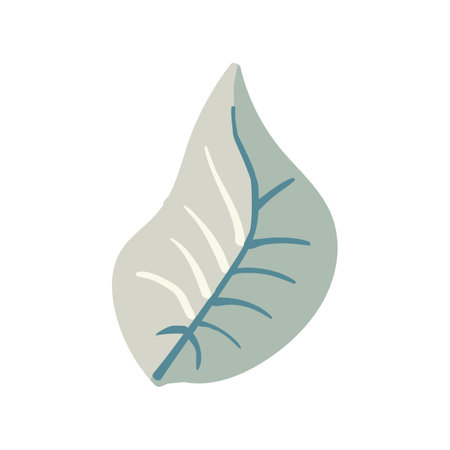 Folk plant. Plain gray sheet. Autumn botany. Minimalist style. Flat isolated vector illustrationのイラスト素材