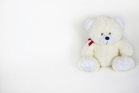 This is a teddy bear on white backgroundの写真素材