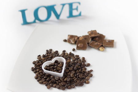 Love and coffee for St. Valentineの写真素材
