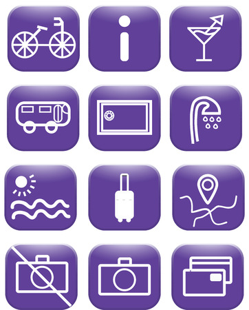 Travel and hotel iconsのイラスト素材