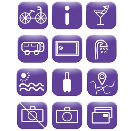 Travel and hotel iconsのイラスト素材