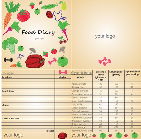 Food diary for fitness clubsのイラスト素材