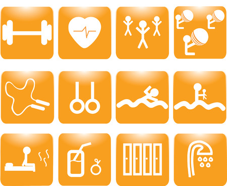 Basics gym and fitness iconsのイラスト素材