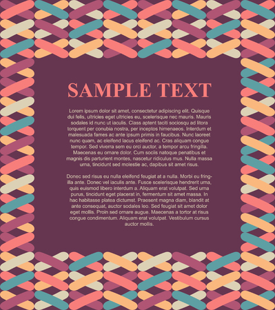 Template design text box illustration with colorful pattern frame background for leaflet, poster, menu etc.のイラスト素材