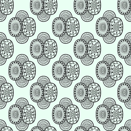 Black and white ethnic textile decorative ornamental seamless pattern . Abstract endless ornate background.のイラスト素材