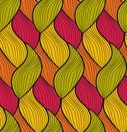 seamless hand drawn wave pattern. Colorful endless thread background.のイラスト素材