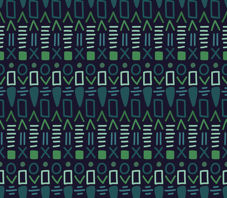 Ethnic textile decorative ornamental tribal seamless pattern in vector.のイラスト素材