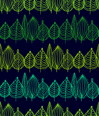 Fresh leaves pattern in vector. Color foliage endless background in sketch style.のイラスト素材