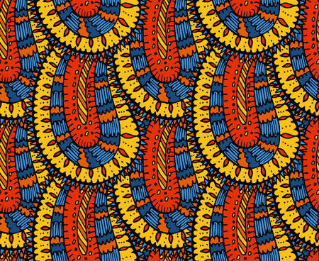 Ethnic paisley seamless pabackground.のイラスト素材