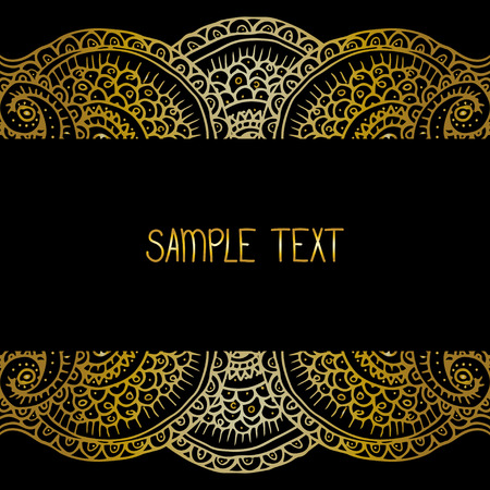 Ethnic tribal abstract background pattern frame in vector with place for your text for card, poster, web design.のイラスト素材