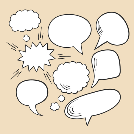 Vector set of different comic speech bubbles.のイラスト素材