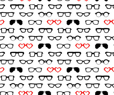 Vector seamless pattern with different shapes glasses.のイラスト素材