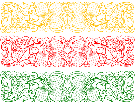 Traditional Russian vector pattern in khokhloma style.のイラスト素材