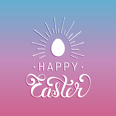 Happy Easter greeting card with egg. Holiday vector illustrationのイラスト素材