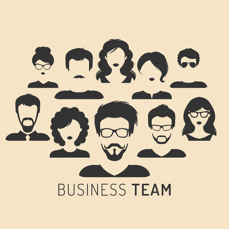 Vector illustration of business team management in flat styleのイラスト素材