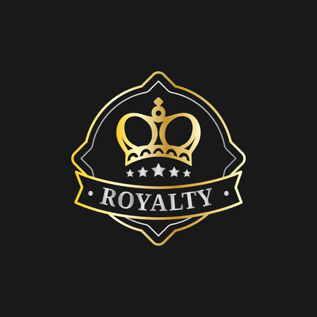 Vector crown logo template. Luxury corona monogram design. Diadem icon illustration.Used for hotel, restaurant card etc.のイラスト素材