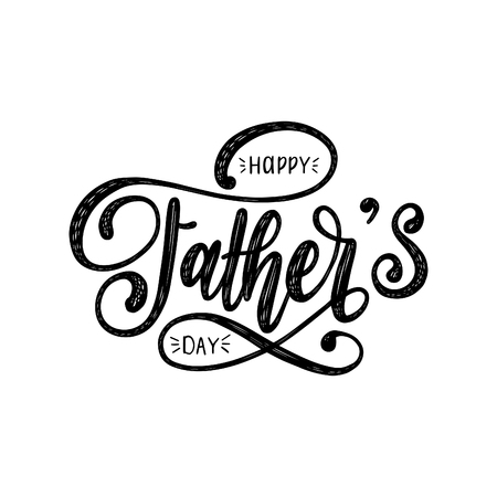 Happy Fathers Day calligraphic inscription for greeting card, festive poster etc. Hand lettering illustration.のイラスト素材