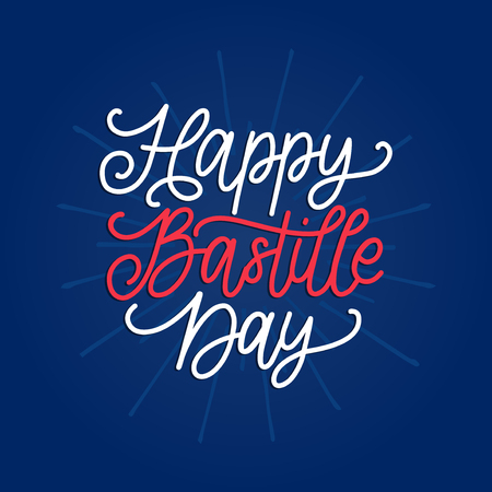Happy Bastille Day concept. Color background of French National flag. 14th July design for greeting card, poster etc.のイラスト素材