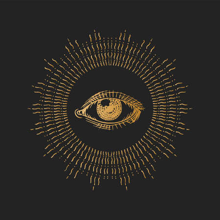 All seeing eye. Eye of Providence illustration.のイラスト素材