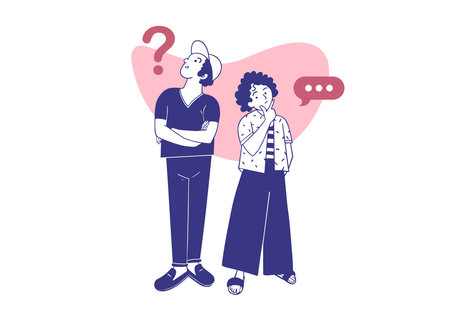 Smart man and woman solving a problem.のイラスト素材