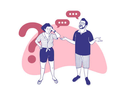 Smart man and woman solving a problem.のイラスト素材