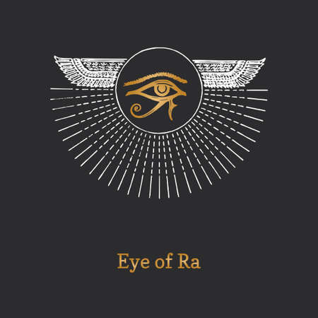 Eye of Ra, vector illustration in engraving style.のイラスト素材