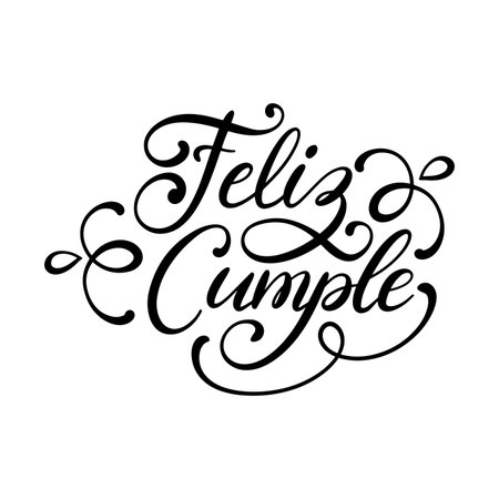 Feliz Cumple, Happy Birthday vector hand letteringのイラスト素材