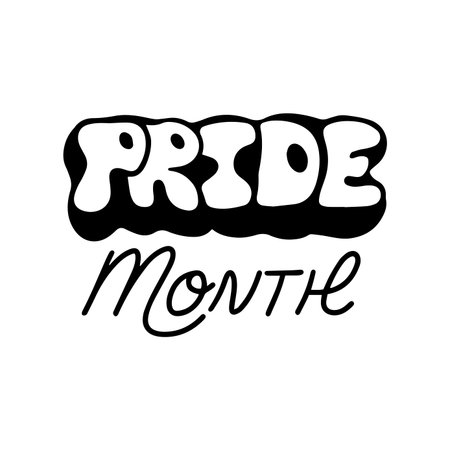 Pride Month hand lettering, gay parade sloganのイラスト素材
