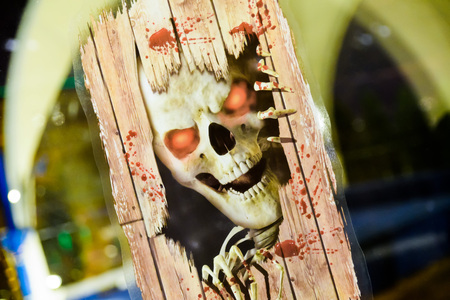 Horror scary skull in abstract background halloween.の写真素材