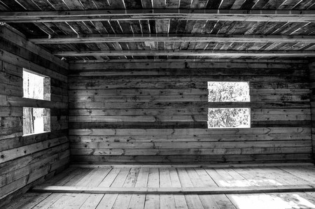 Structure of a wooden house under constructionの写真素材