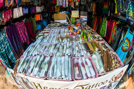 India, Goa, March 24 2017 Goa street store with fisheye effect