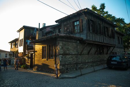 Sozopol, Bulgaria - September 11, 2016: Street view of Sozopol old townのeditorial素材