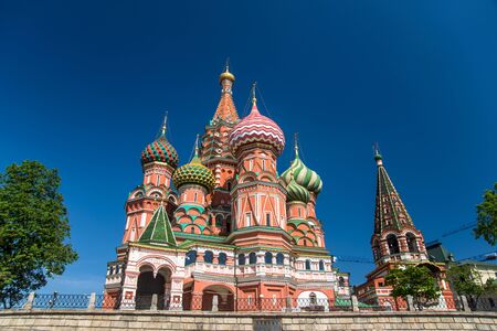 Moscow, Russia, May 13 2018 Red Square, Cathedral of Vasily Blessedのeditorial素材