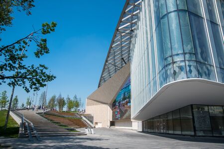 Moscow, Russia, May 13, 2018 Zaryadye landscape park in the center of Moscowのeditorial素材