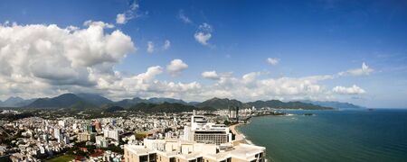 Nha Trang, Vietnam - January 8, 2016 Tropical city coastal panoramaのeditorial素材
